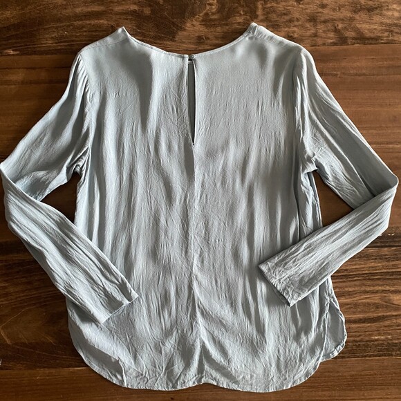 H&M Blue Long Sleeve Blouse Women's 8 - Picture 7 of 12